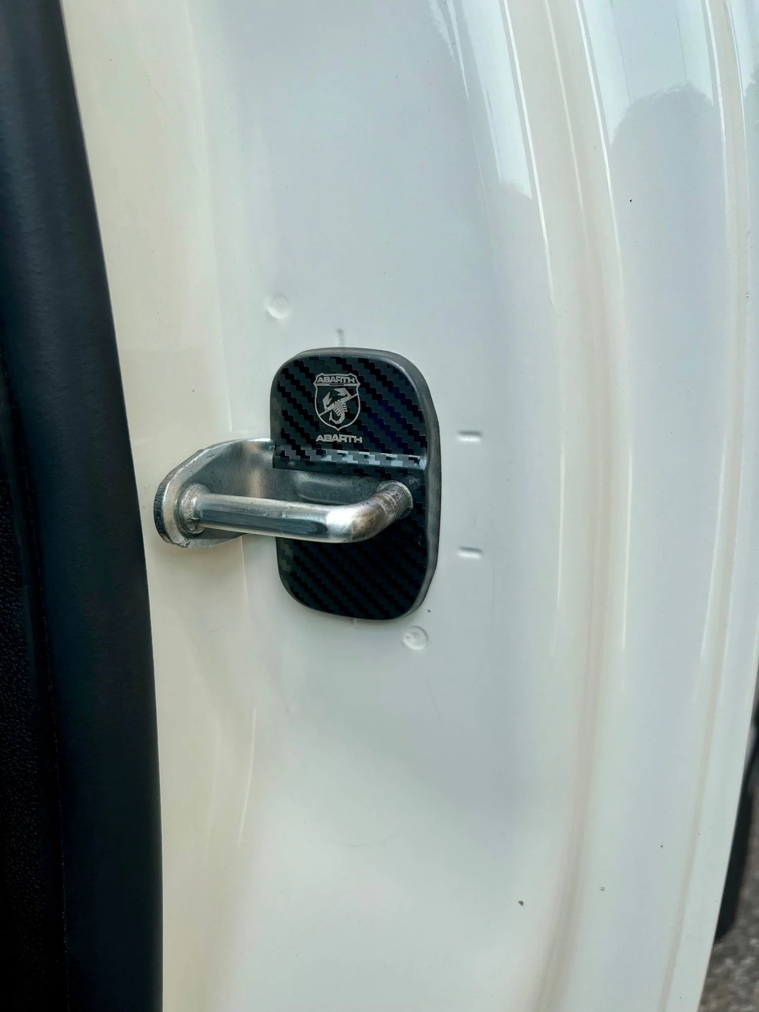 Pair of Carbon-Look Door Lock Covers for Fiat 500 Abarth - 595 - 695 - Fiat 500