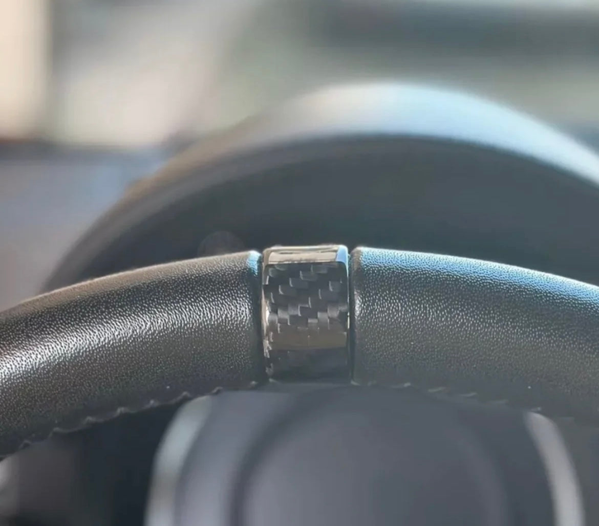 Real Carbon Fiber Steering Wheel Sight Marker for Fiat 500 Abarth 595 - 695 – Available in Various Finishes