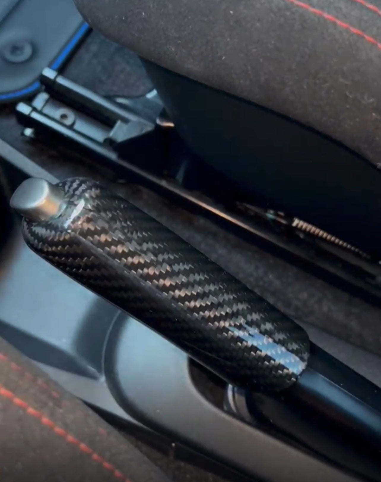 Carbon Fiber handbrake cover for Fiat 500 Abarth - 595 - 695 - Punto.