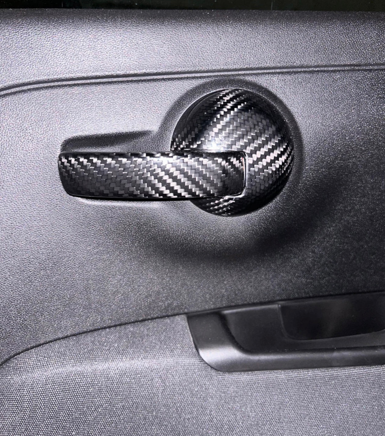 Pair of Real Carbon Fiber Interior Door Handle Covers for Abarth 595 - 695 - Fiat 500