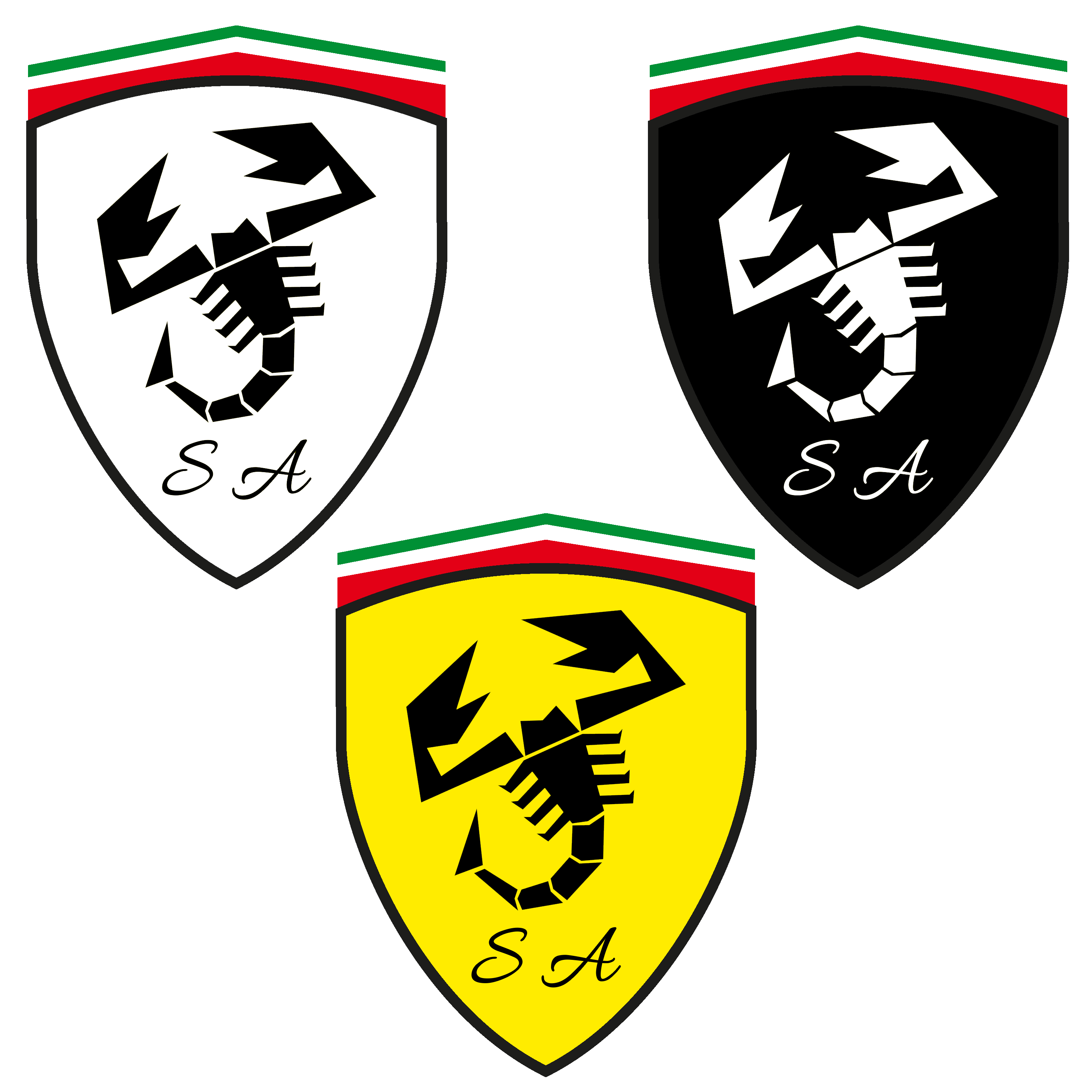 Ferrari Style Wing Badge - Set of 2 decals